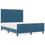 vidaXL Cadre de lit Bleu foncé 140x190 cm Velours