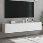 vidaXL Meubles TV muraux avec lumières LED 2 Pièces blanc 80x35x31 cm