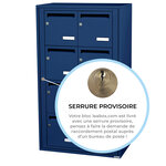 Bloc collectif leabox.com  2x4  grade 3  simple face  Intérieur  fixation murale  Bleu Saphir RAL 5003 finition brillante