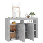 vidaXL Buffet avec lumières LED gris béton 115 5x30x75 cm