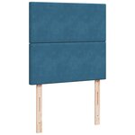 vidaXL Sommier à lattes de lit avec matelas bleu 90x200 cm velours