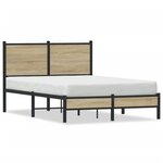 vidaXL Cadre de lit en métal sans matelas chêne sonoma 120x190 cm