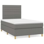 vidaXL Sommier à lattes de lit avec matelas gris foncé 120x190cm tissu