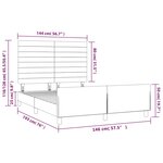 vidaXL Cadre de lit sans matelas gris foncé 140x190 cm velours