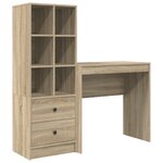 vidaXL Bureau Avec Rangement Chêne Sonoma Bois d'Ingénierie