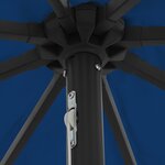 Parasol de jardin vidaXL avec lumières LED Ø395x245 cm Bleu Azur
