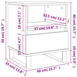 vidaXL Table de chevet chêne sonoma 40x35x50 cm bois d’ingénierie