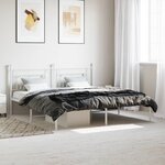 vidaXL Cadre de lit métal avec tête de lit blanc 183x213 cm