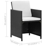 Salon de jardin meuble d'extérieur ensemble de mobilier encastrable 9 pièces et coussin résine tressée noir 02_0018331