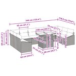 vidaXL Ensemble de canapé de jardin de 11 pièces avec coussins en poly rotin gris