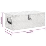 vidaXL Boîte de rangement Argenté 70x31x27 cm Aluminium