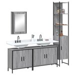 vidaXL Ensemble de meubles de salle de bain 4 Pièces Sonoma gris