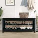 vidaXL Banc à chaussures Noir 110x38x45 5 cm Bois de pin massif
