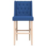 vidaXL Chaises de bar lot de 2 bois massif d'hévéa et tissu