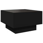 vidaXL Table basse avec LED noir 50x50x30 cm bois d'ingénierie