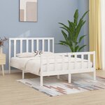 vidaXL Cadre de lit sans matelas blanc 160x200 cm bois massif