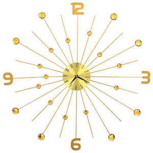 vidaXL Horloge murale Métal 70 cm Doré