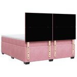 vidaXL Sommier à lattes de lit avec matelas Rose 200x200 cm Velours