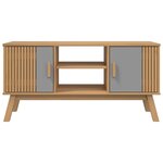 vidaXL Meuble TV OLDEN gris et marron 114x43x57 cm bois de pin massif
