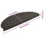 vidaXL Tapis d'escalier autocollants 15 Pièces anthracite 65x21x4 cm