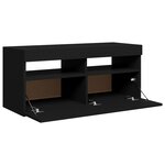 vidaXL Meuble TV avec lumières LED noir 90x35x40 cm