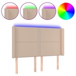 vidaXL Tête de lit à LED Cappuccino 147x16x118/128 cm Similicuir