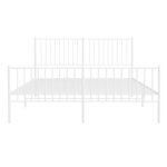 vidaXL Cadre de lit métal sans matelas et pied de lit blanc 160x200 cm