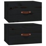 vidaXL Tables de chevet murales 2 Pièces Noir 40x29 5x22 cm