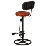 vidaXL Tabourets de bar lot de 2 noir/marron cuir de chèvre véritable