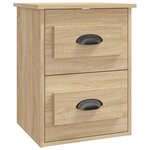 vidaXL Tables de chevet murales 2 Pièces chêne sonoma 41 5x36x53 cm