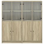 vidaXL Bibliothèque avec portes chêne sonoma 136x37x142 cm