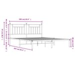 vidaXL Cadre de lit métal sans matelas et tête de lit noir 160x200 cm