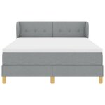 Lit à ressort vidaXL avec matelas - Gris clair  140x200 cm  Tissu