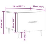 vidaXL Tables basses 2 Pièces blanc brillant 50x50x40cm bois d'ingénierie