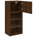 vidaXL Meuble TV avec lumières LED chêne marron 40 5x30x90 cm