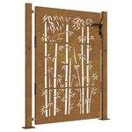 vidaXL Portail de jardin 105x155 cm acier corten design de bambou