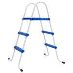 vidaXL Échelle de piscine Bleu et blanc 84 cm Acier