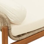 vidaXL Banc de jardin avec coussin beige résine tressée acacia