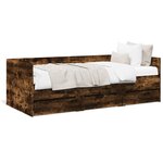 vidaXL Lit de jour et tiroirs chêne fumé 100x200 cm bois d'ingénierie