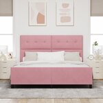 Cadre de lit en velours rose vidaXL 180x200 cm