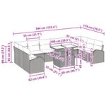 vidaXL Ensemble de canapé de jardin 11 pièces avec coussins beige en rotin