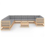 Salon de jardin meuble d'extérieur ensemble de mobilier 12 pièces avec coussins bois de pin massif 02_0015550