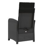 vidaXL Chaises inclinables de jardin lot de 2 repose-pied noir rotin