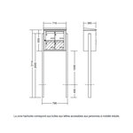 Bloc collectif Leabox 2x2  grade 3  simple face  extérieur  fixation sur pieds à sceller   gris anthracite ral 7016 finition brillante