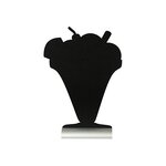 Ardoise de Table SILHOUETTE Socle Alu Forme Glace SECURIT