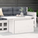 vidaXL Table de jardin blanc 100x50x75 cm bois massif de pin