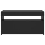 vidaXL Meuble TV avec lumières LED Noir 75x35x40 cm