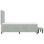 vidaXL Lit à ressort avec matelas et banc gris clair 120x190 cm velours