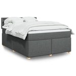 vidaXL Sommier à lattes de lit avec matelas Gris foncé 140x190cm Tissu