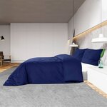 vidaXL Ensemble de housse de couette Bleu marine 155x220 cm Coton